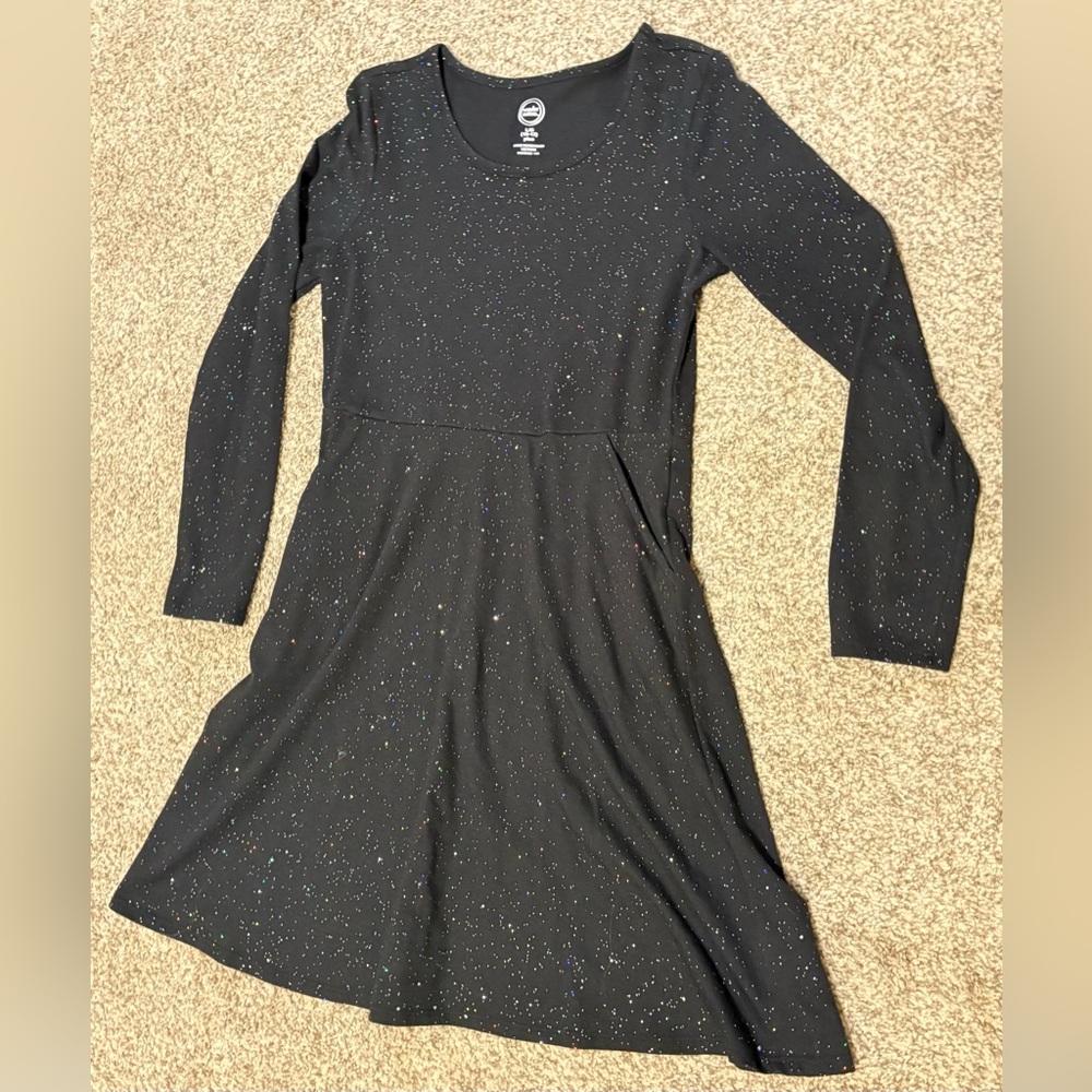 Wonder Nation Black Sparkle Kids Dress